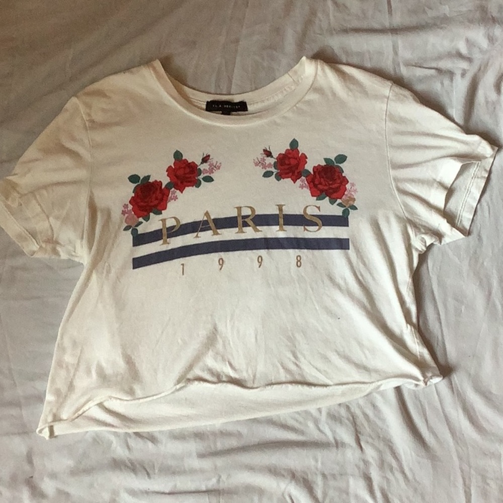 L.A Hearts white Paris crop top